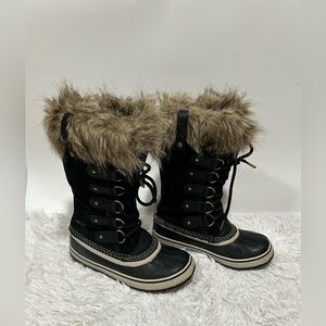 Sorel Joan Of Arctic Snow Boots Snow Boot Color Black/Stone Size 6